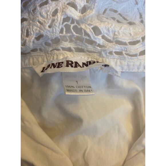 Vintage 1990’s Lone Ranger Paisley Eyelet collared button down dress size medium - Picture 12 of 12